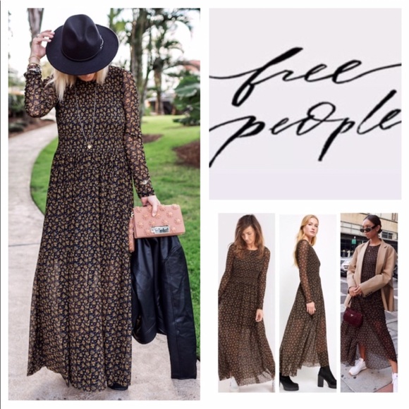 Free People Dresses & Skirts - Free People Hello And Goodbye Mesh Midi Dress. NWT